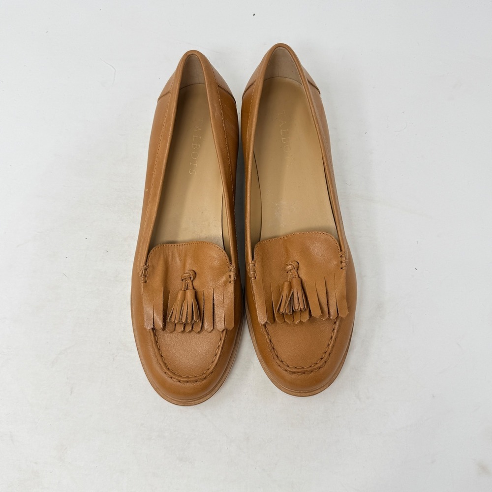 Talbots Tassel Loafers Cognac 9M Casual Leather Kiltie Lug Sole Timeless Preppy - Picture 2 of 9